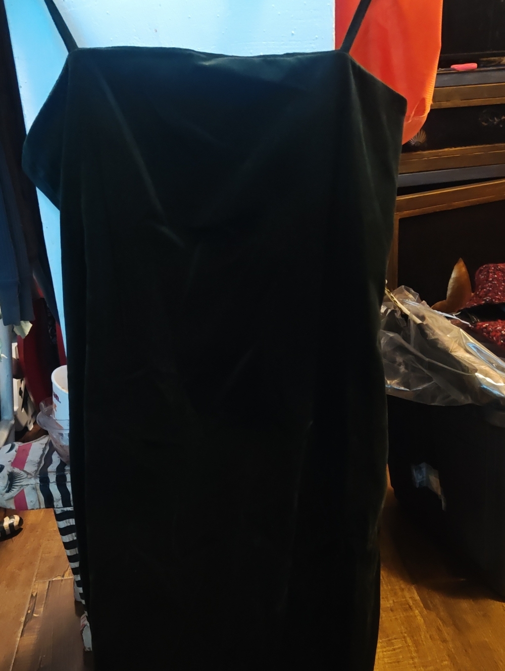 Zara Black Women’s Velvet Spaghetti Strap Dress
